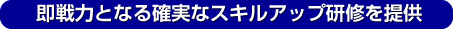 即戦力となる確実なスキルアップ研修を提供